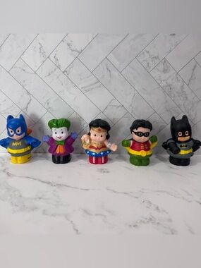 Fisher-Price Little People DC Universe Figures Batman, Batgirl, Wonder Woman, R…